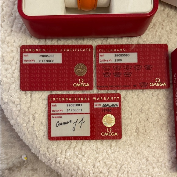 Omega Watch with Vibrant Orange Strap and Black Dial - Picture 14 of 16